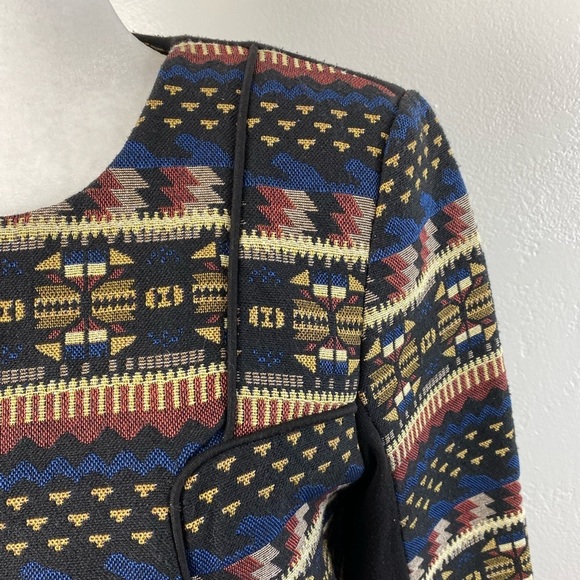 Vila Clothes Aztec Boho Multicolor Aztec SouthWestern Vinali Blazer Jacket Small - Picture 13 of 15